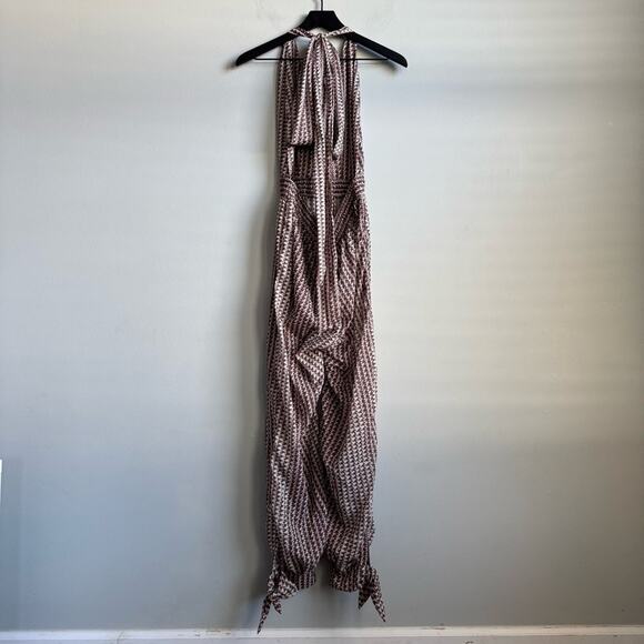 Agua Bendita Josie Python Printed Halter Neck Jumpsuit Size Large - Picture 9 of 13